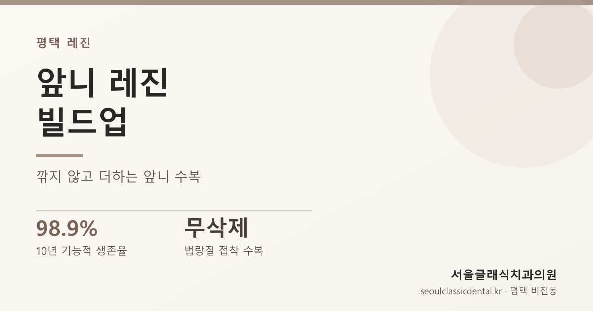 평택 앞니 레진 빌드업 — 치아를 깎지 않는 수복의 적응증과 유지 관리